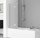 IMPTS Duschwand für Badewanne 100x140cm, Flatbar Duschwand...