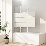 Boromal Duschwand für Badewanne, 130x140cm(BxH) 3-teilig...
